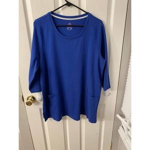 Isaac Mizrahi Live Tunic Top Royal Blue Size 1X